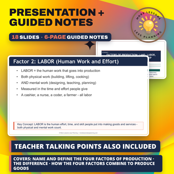 Factors of Production - Land, Labor, Capital, and Entrepreneurship preview