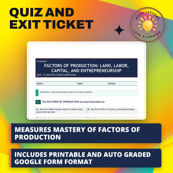 Factors of Production - Land, Labor, Capital, and Entrepreneurship preview